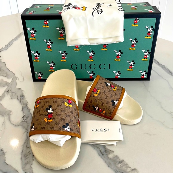 Mens Gucci X Disney Mickey Mouse Slides 